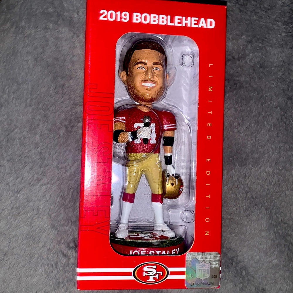 RARE LIMITED EDITION 49ERS JOE STALEY BOBBLE HEAD